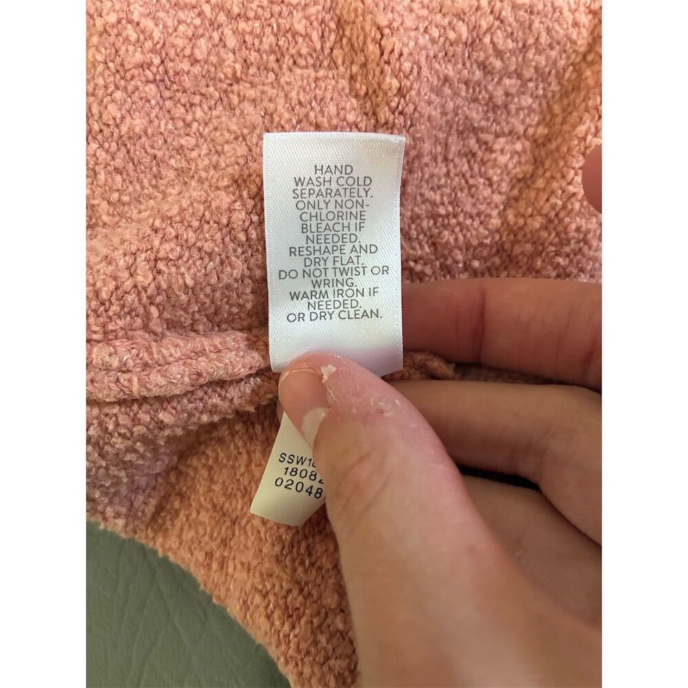 J. Jill Women's Pink Peach Pullover Sweater L Petites Kangaroo Pocket - Picture 7 of 10
